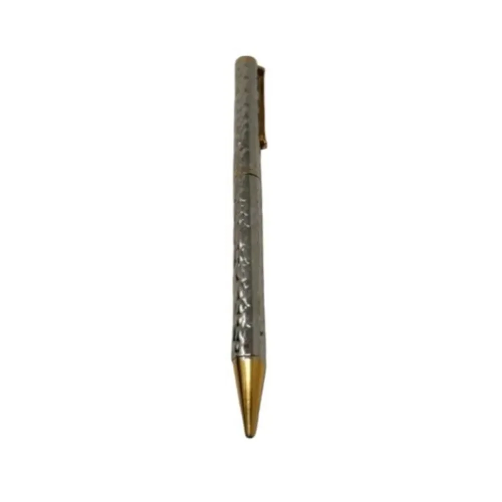 Vintage Gucci Silver & Gold Textured Ballpoint Pen, 1970s